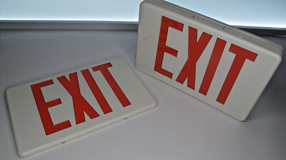 Crescent Universal SP Red LED Exit Light NOS CPRW32E