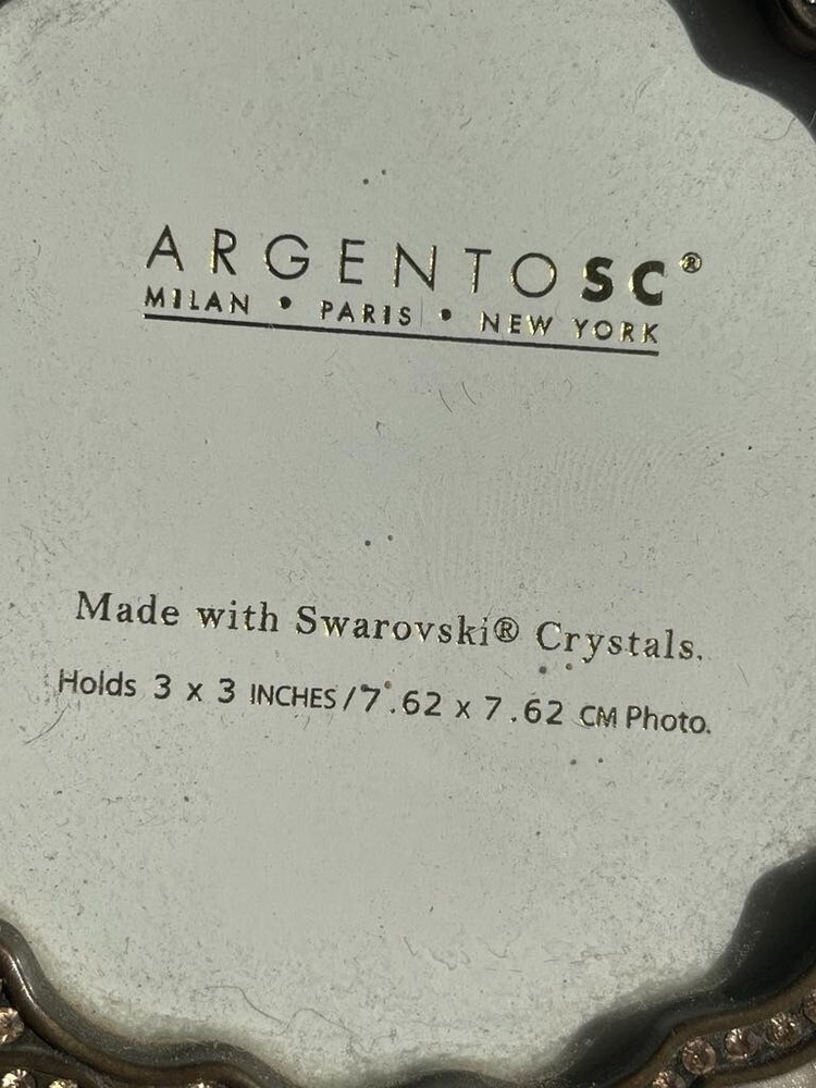 ArgentoSC Enameled Frame with Swarovski Crystals - 3"x3"