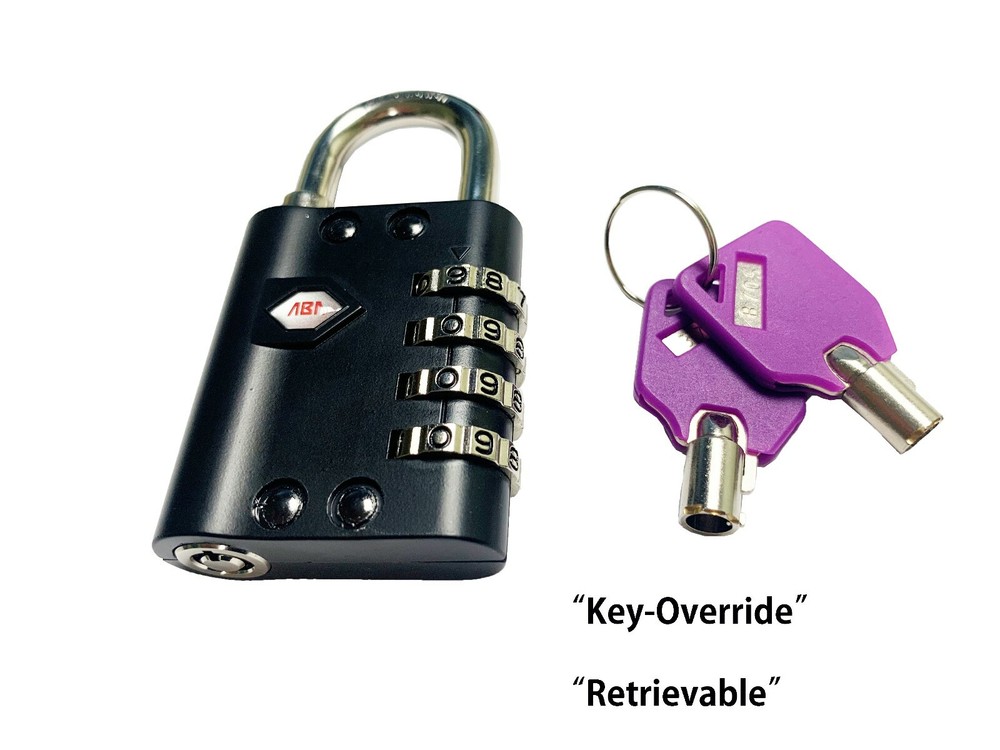 Retrievable Combination Padlock Solid Padlock Key-override 43mm Black KA 7921