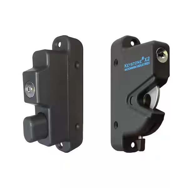 Black Nylon Polymer Keystone X2 External Gate Latch with External Access