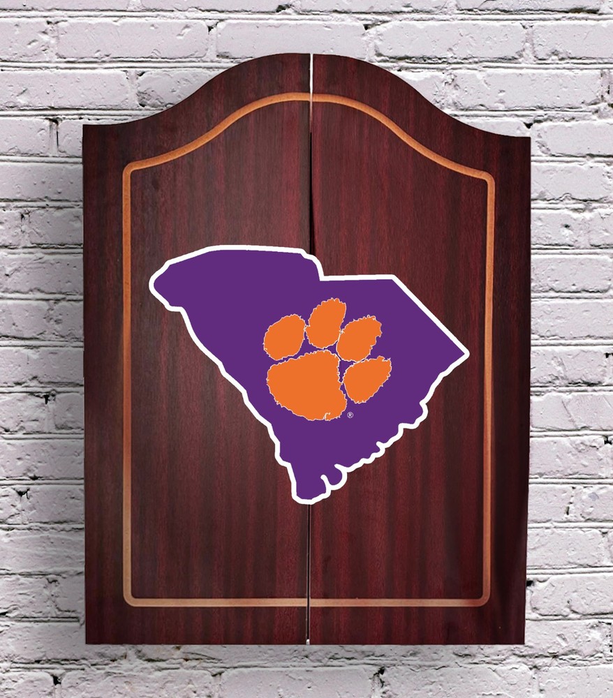 Clemson University Personalized Complete Dart Board Cabinet