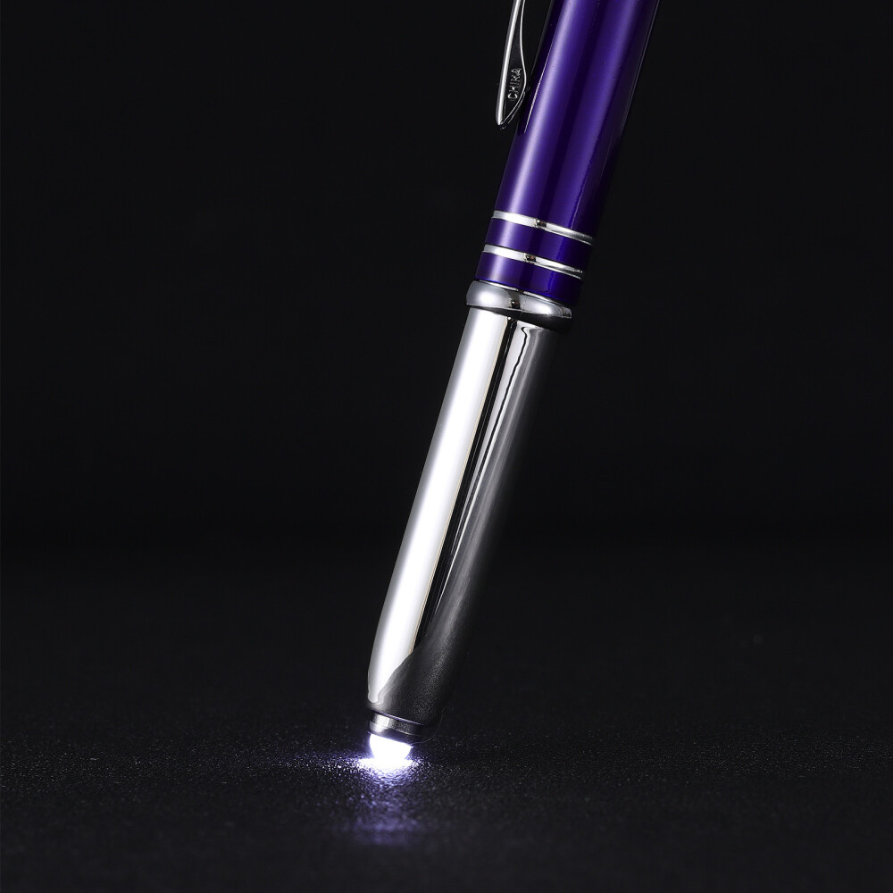 2pcs Lighted Ballpoint Pens Flashlight Writing Light Capacitive Stylus Pen