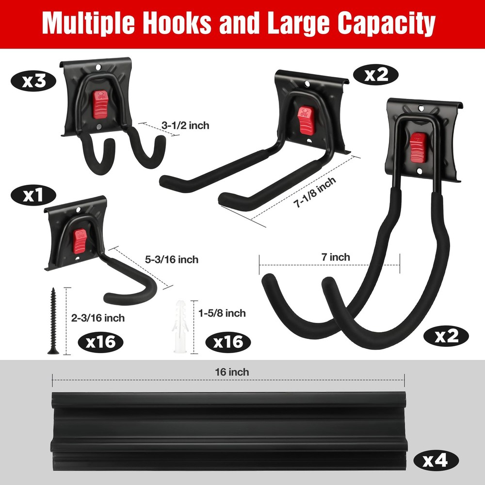 WORKPRO Garage Tool Organizer Wall Mount, Organization Garden Black