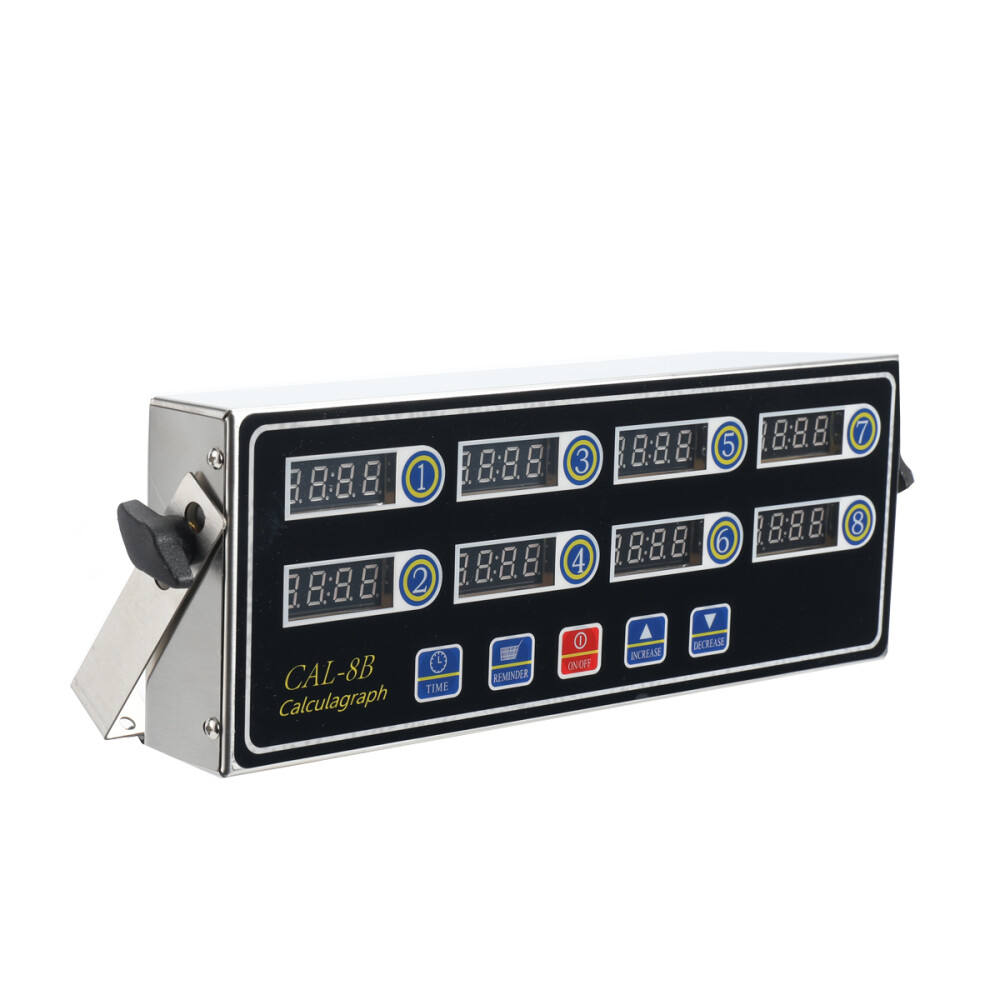 8Channel Commercial Digital Timer Calculator Chart Kitchen Loud Countdown AC110V
