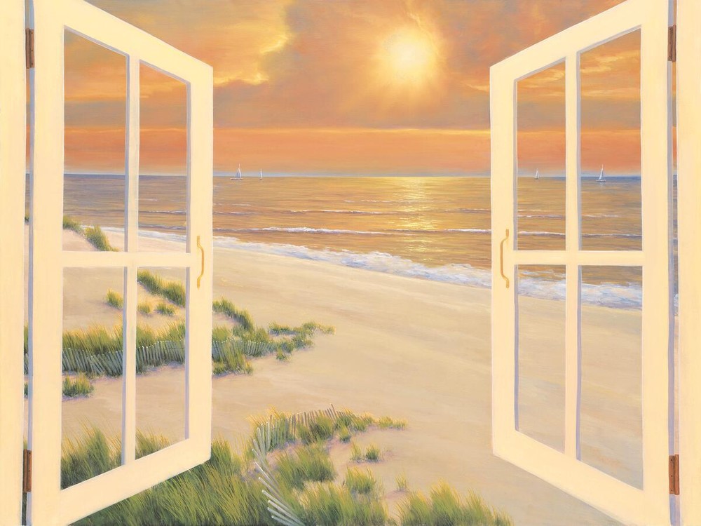 Ceramic Backsplash Tile Mural Beach Scene Seaside Ocean - Window Of Dreams