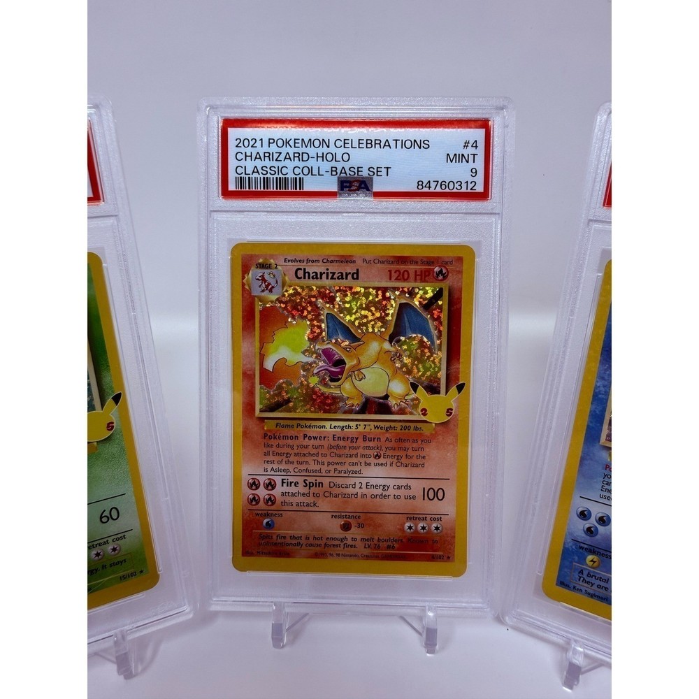 PSA 9 Mint Pokemon Celebrations Charizard Blastoise Venusaur Big 3 Set Bundle