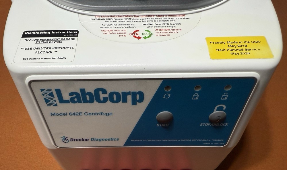 LabCorp Model 642E Centrifuge Drucker Diagnostics