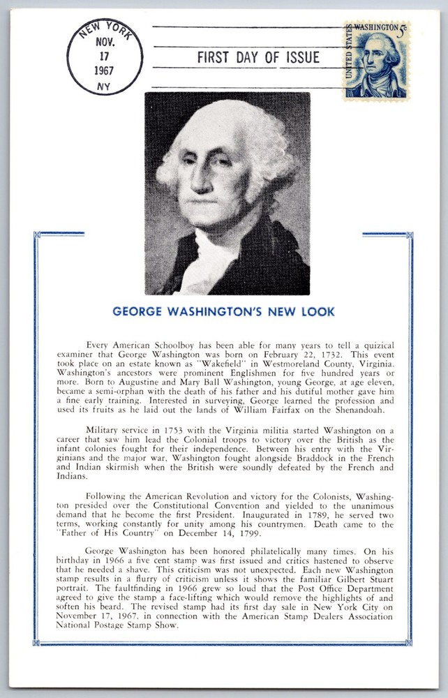 #1283B George Washington (Redrawn) FDC Maxi Card - Note Shipping