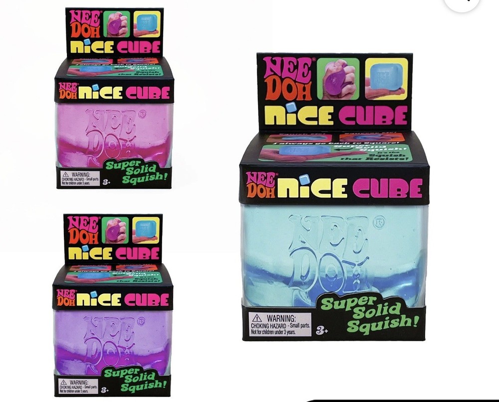 NeeDoh Nice Cubes Ice Cube Toy Fidget Super Solid Squish