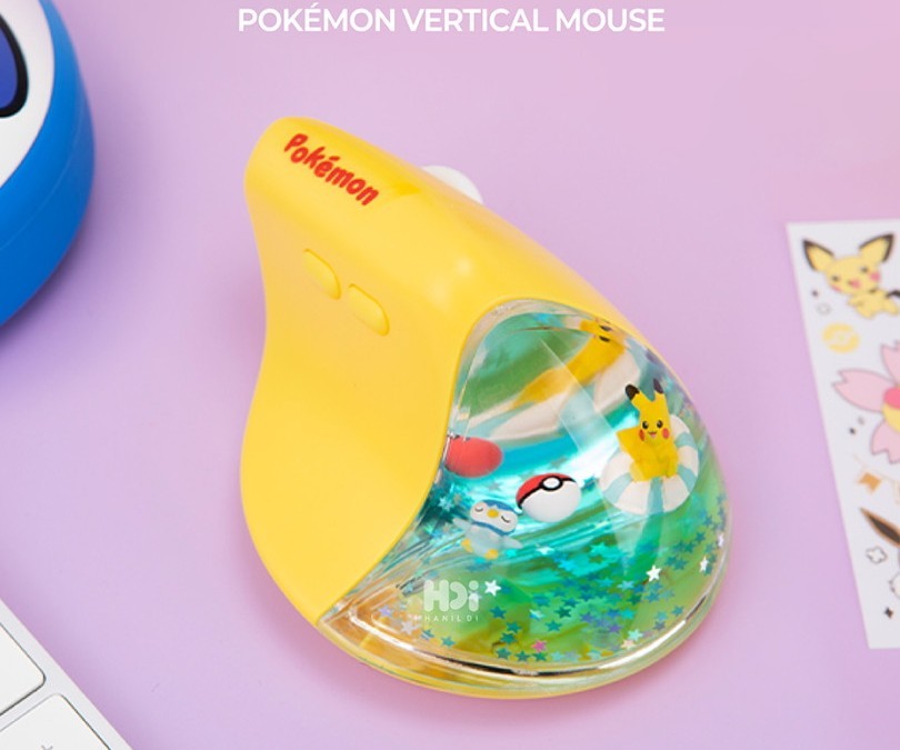 Pokemon Genuine Pikachu Bluetooth Vertical Mouse 2.4Ghz Wireless Mouse