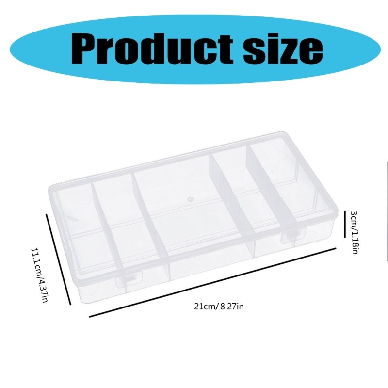 Keep Eyelash Extensions Tidy in a 5 Section Plastic Rectangular Organizer Box