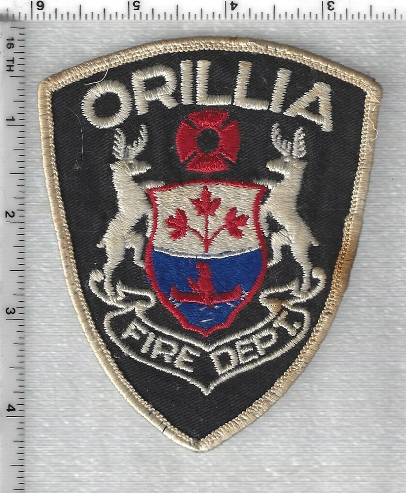 Orillia Fire Dept(Ontario, Canada) Uniform Take-Off Shoulder Patch - stained