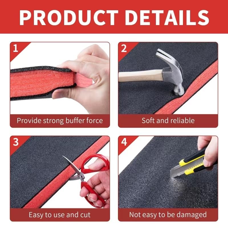 4 Pack 16x12x1.5 Inch Tool Box Foam Tool Shadow Foam Inserts for Cases Toolbox