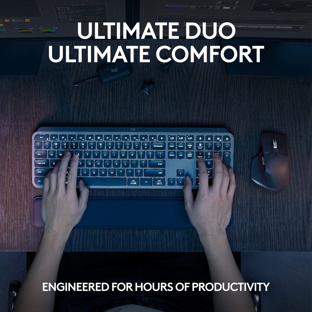 Logitech MX Keys S Combo - Performance Wireless Keyboard and Mouse with Palm ...