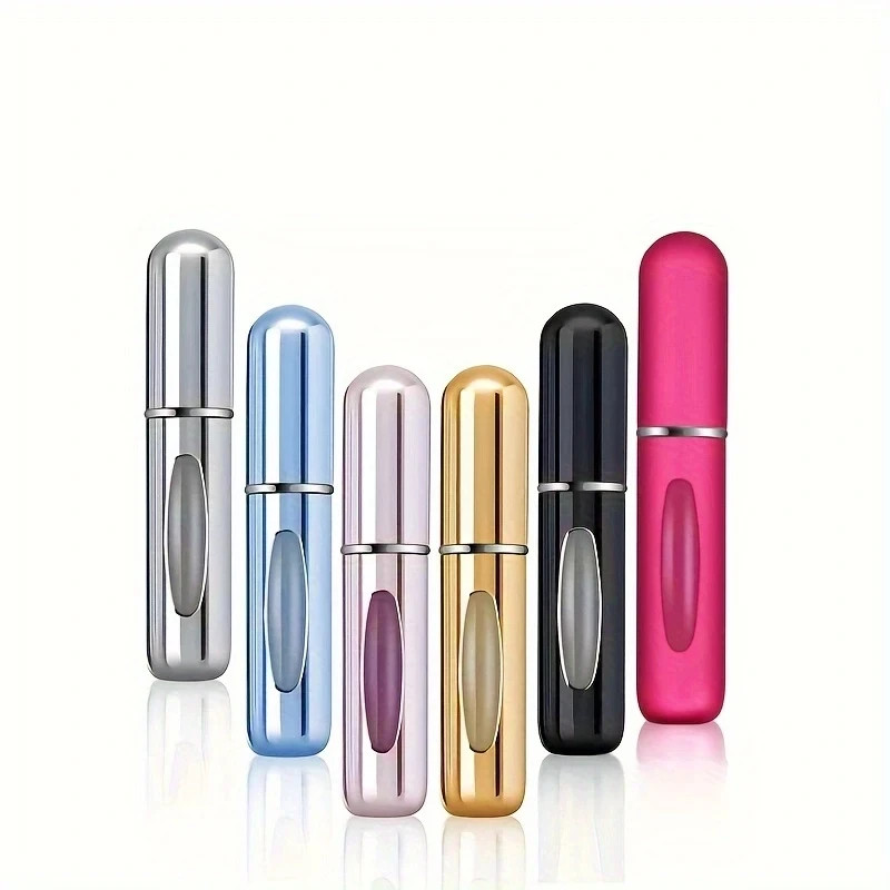 6Pc 5ml Mini Refillable Travel Portable Perfume Atomizer Bottle Spray Pump Cases