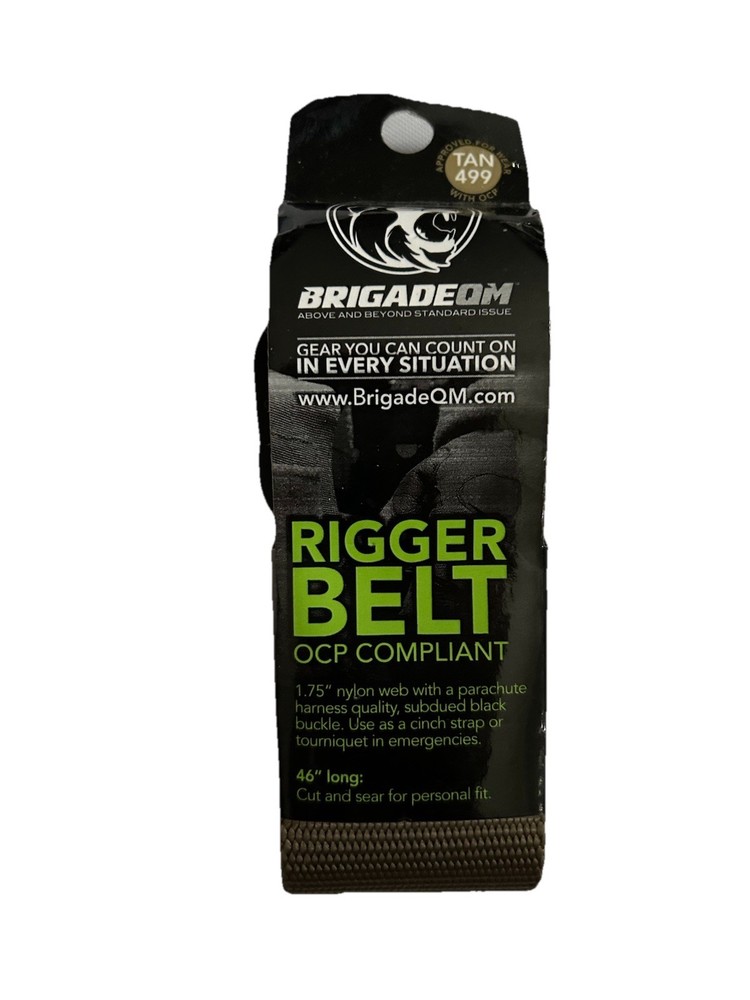 Brigadeqm Rigger Belt Tan 1.75” Nylon Web 46”