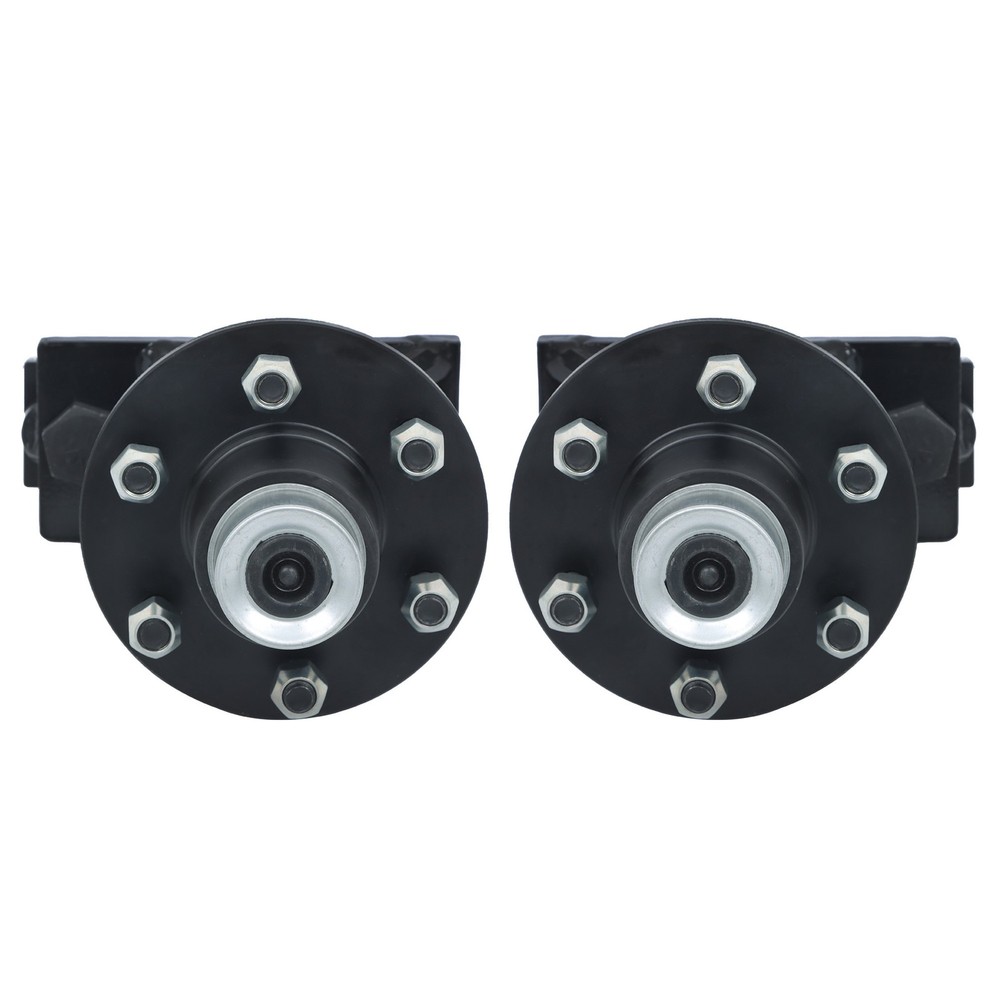 Pair of 6 × 6.5 Lug 8000LBS Shipping Container Wheels and Bolt-On Spindle Kits