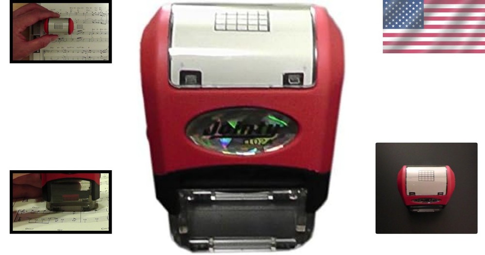 Mini Guitar Stamp Inkpad Combo - Portable & Compact