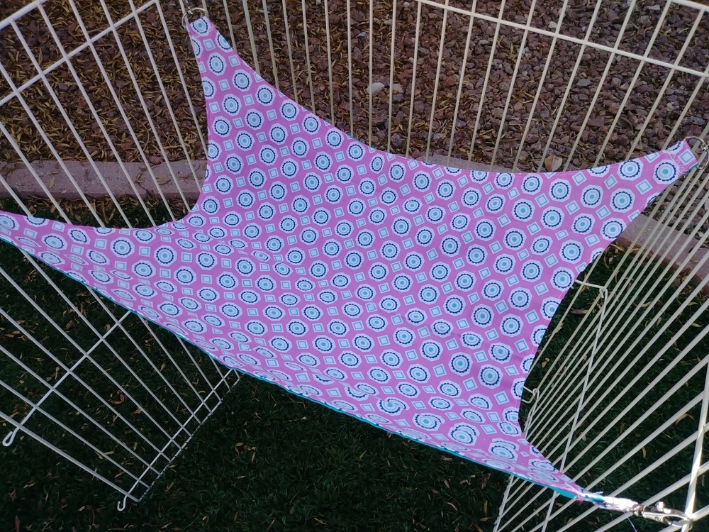 Ferret Hammock - Pink & Blue Pattern - 13" x 14"