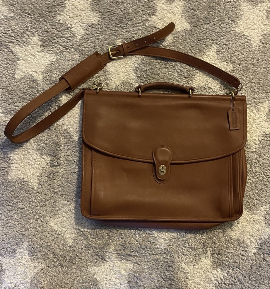 Coach Metropolitan Briefcase Bag Brown Leather Top Handle