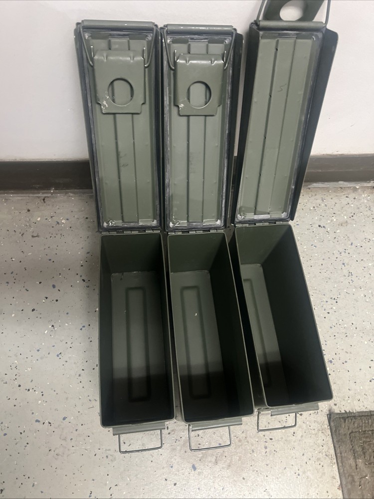 3 Cans! Three 30 Cal Grade 1 Empty Ammunition Case. M19A1 Ammo Cans
