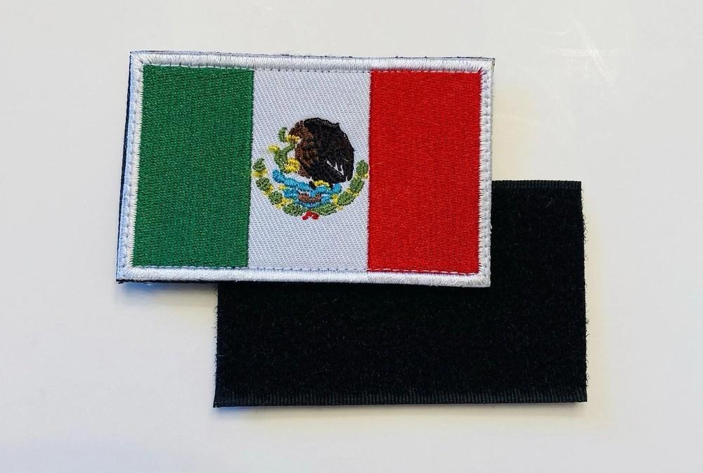 MEXICO MEXICAN FLAG HOOK & LOOP EMBROIDERED PATCH