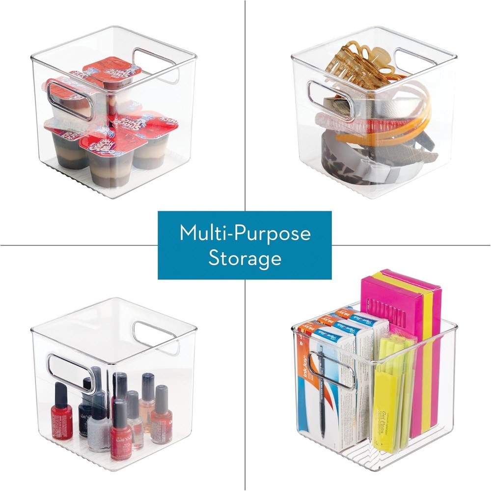 iDesign Pantry Storage Bins with Handles - Cube Organizer
