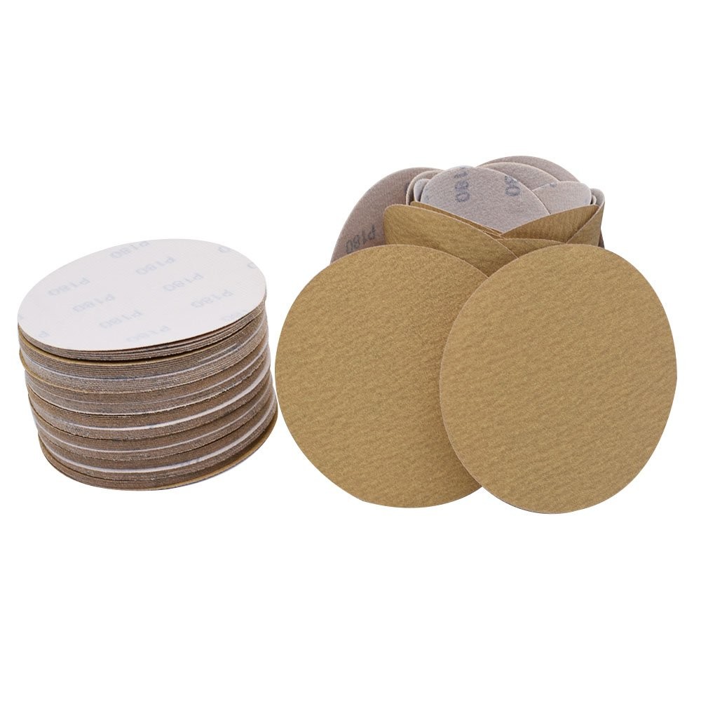 100 Pack High Quality NO-Hole Hook Loop Pads Sanding Disc Flocking 6" 180 Grit