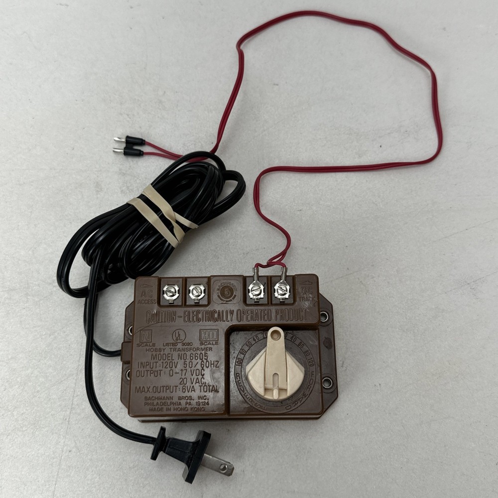Bachmann Train Model 6605 HO N Scale Power Pack Hobby Transformer 120V Untested
