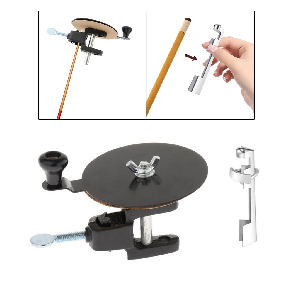 Billiard Pool Cue Tip Sander, Pool Cue Tip Clamp, Cue Tip Shaper Tool