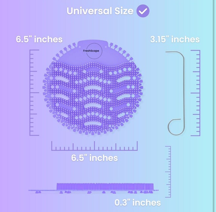 Urinal Screen Deodorizer -Lavender - Anti-Splash - With Removal Tool - Box Of 10