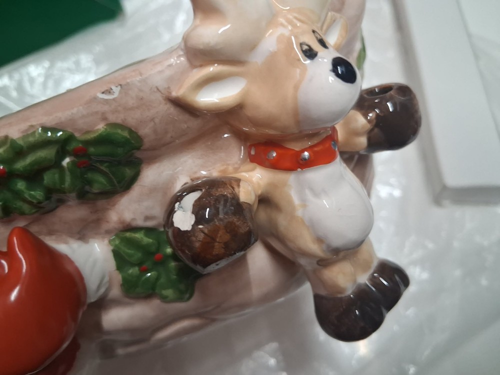 Christopher Around The World Santa Raindeer Candy Bowl / Nut Cracker Tools Pick