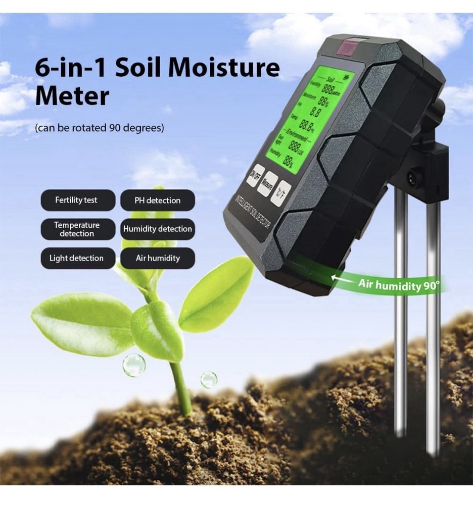 Soil Moisture Meter 6-in-1 Soil Ph Meter Moisture