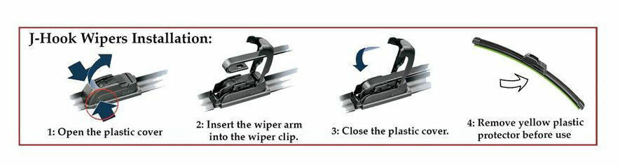 18" & 18" INCH Pair Bracketless Windshield Wiper Blades J-HOOK OEM QUALITY