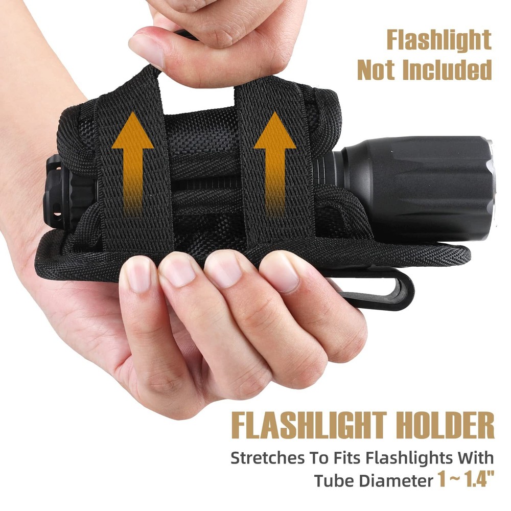 Tactical Molle Flashlight Holder Nylon Belt Holster Flashlight Torch Case Pouch