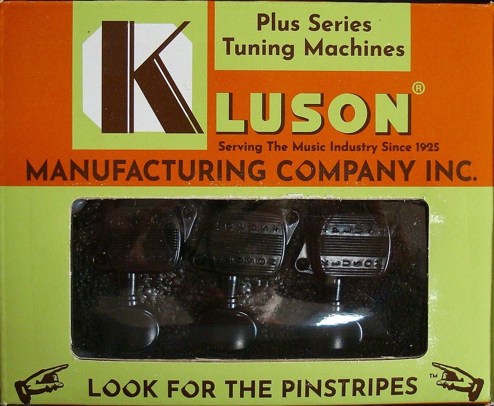 KPLUS-3-B Kluson® Plus Series 3+3 Tuning Machines, Black