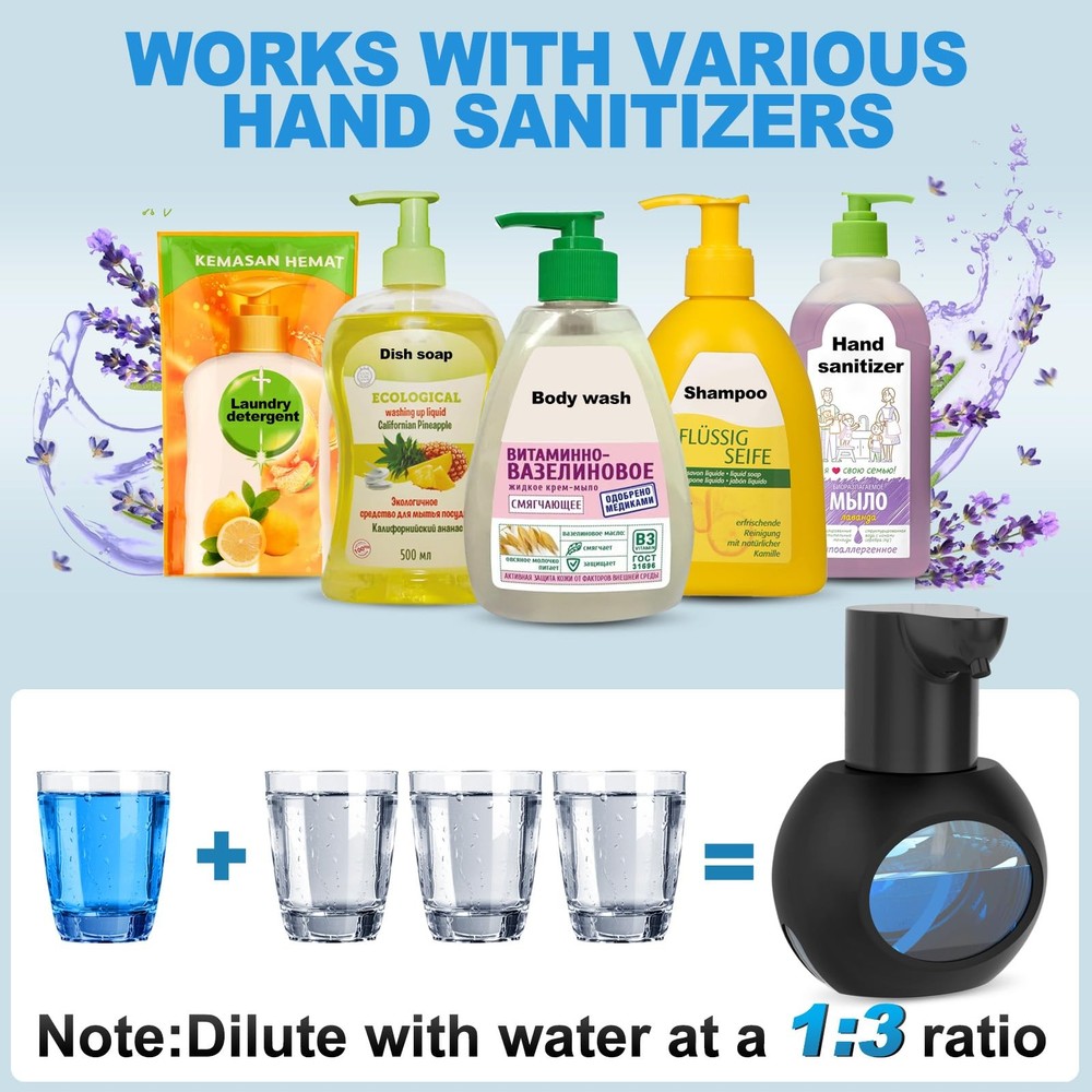 Automatic Soap Dispensers,15oz/420ml USB Touchless Foaming Black