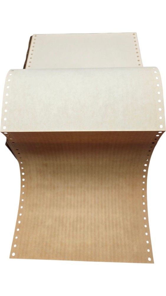 OFF WHITE Continuous Dot Matrix Vintage Printer Paper Tractor Feed 1000 Sheets