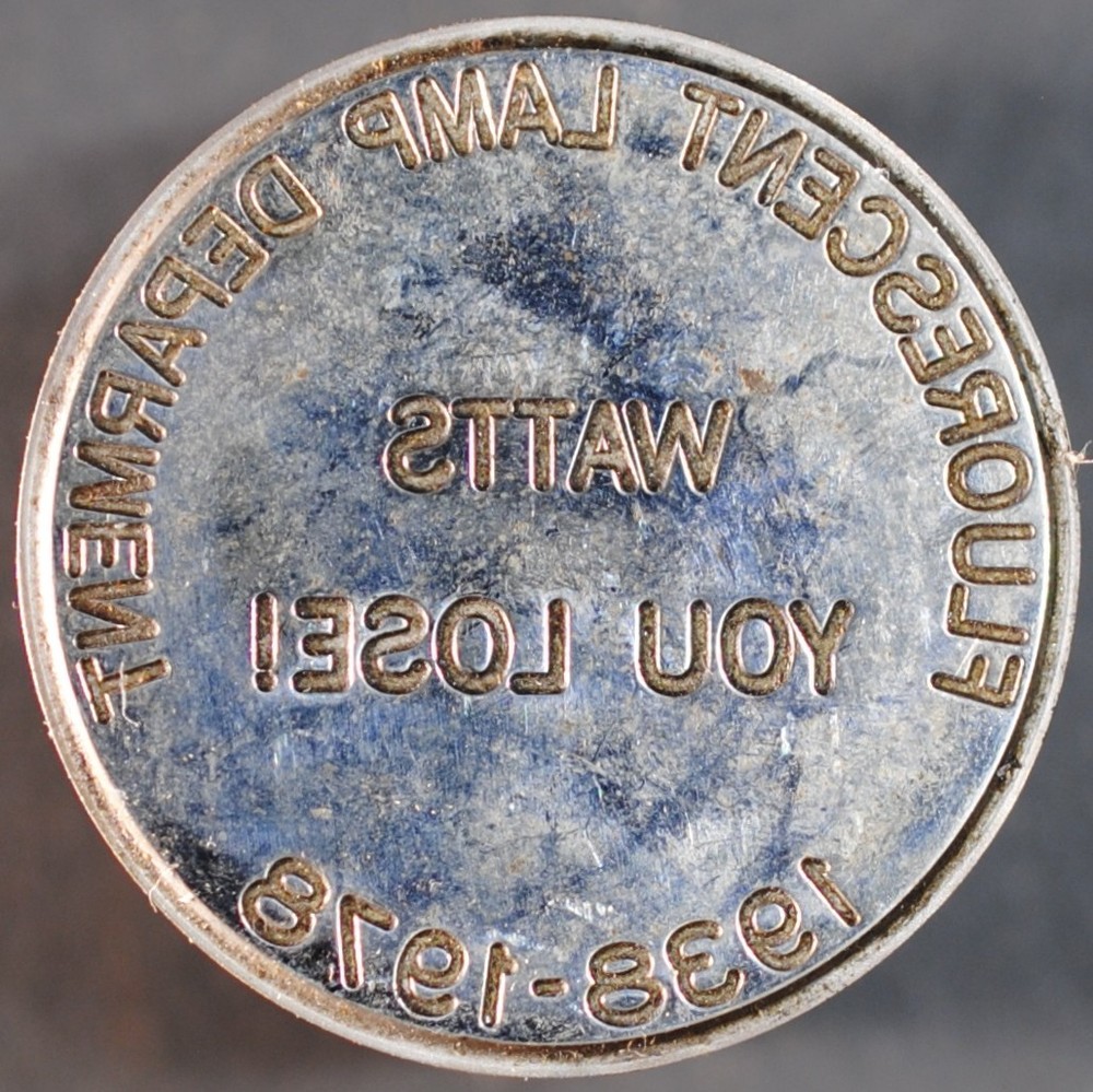 Fluorescent Lamp Dept. Token/Medal Die