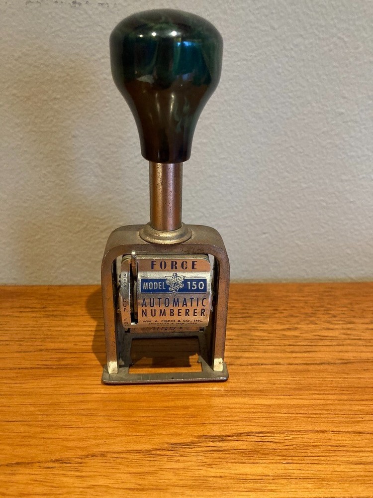 Vintage FORCE Automatic Numberer Machine Model 150 Stamper