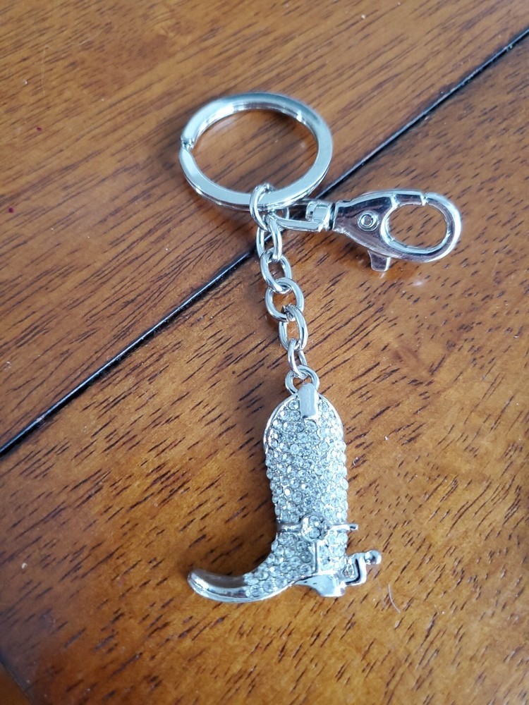 Lot of 3 Boot Rhinestone Keychains