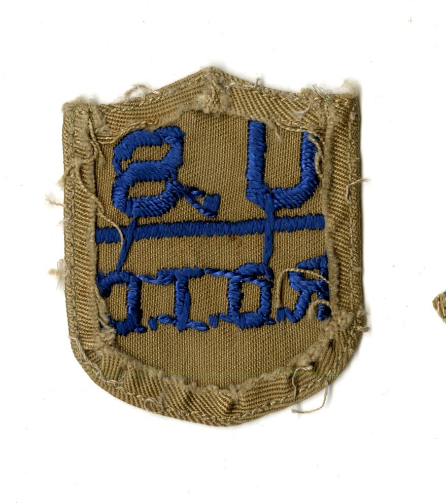 US ROTC Medium Blue Thread on Khaki Twill WWII Vintage