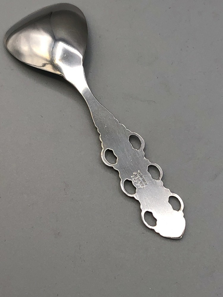 Norway Enameled Sterling Silver small spoon 3 7/8"