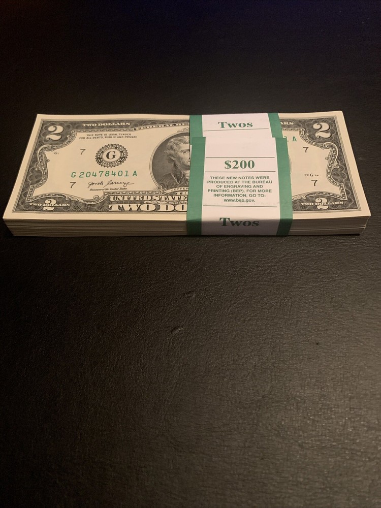 10 ($2) TWO DOLLAR BILLS UNCIRCULATED SEQUENTIAL - BUY MORE, SAVE MORE!