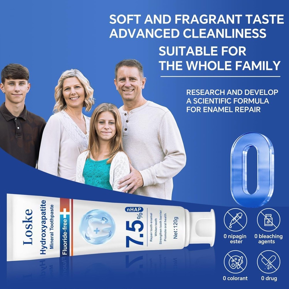 Hydroxyapatite Toothpaste for Stronger Teeth, Natural Remineralization Formula,