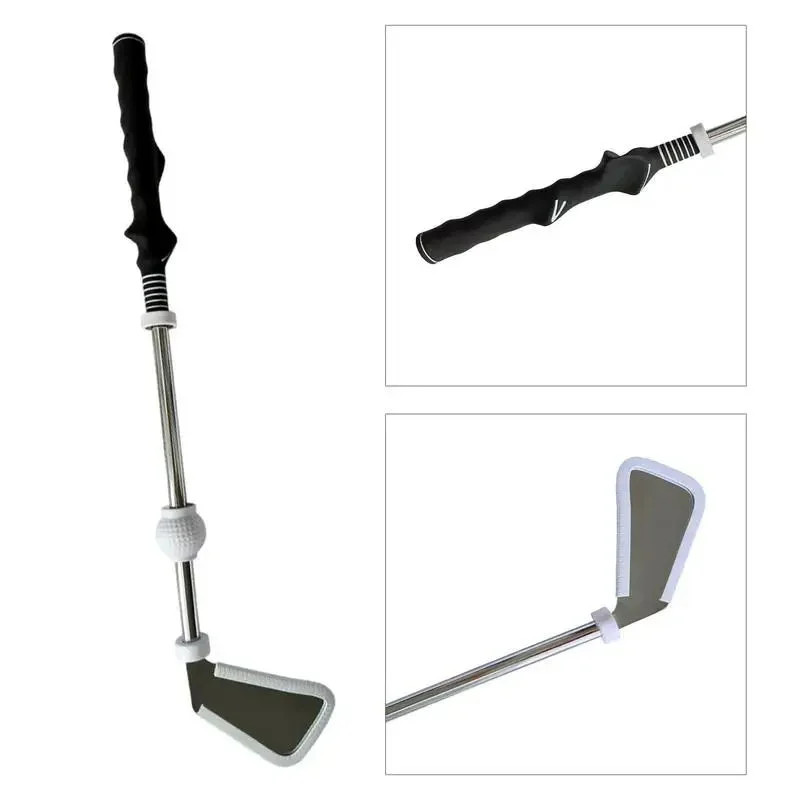 Retractable Golf Swing Trainer Tempo Grip Aid Click Sound Training Tool