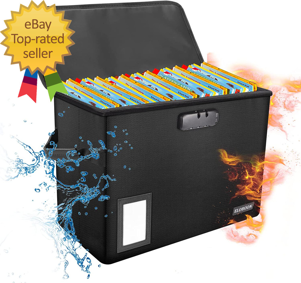 Comic Book Storage Box, Fireproof & Water-Resistant Comic Book Box with Lock an