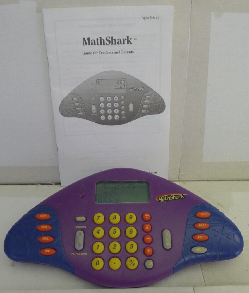 Mathshark Game Educational Insights EI-8490 with Instructions PURPLE - TESTED