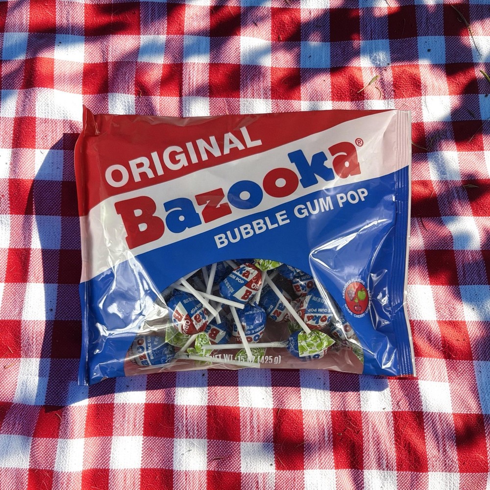 Bazooka Bubble Gum Pops, 15 Oz Bag, 2 Packs