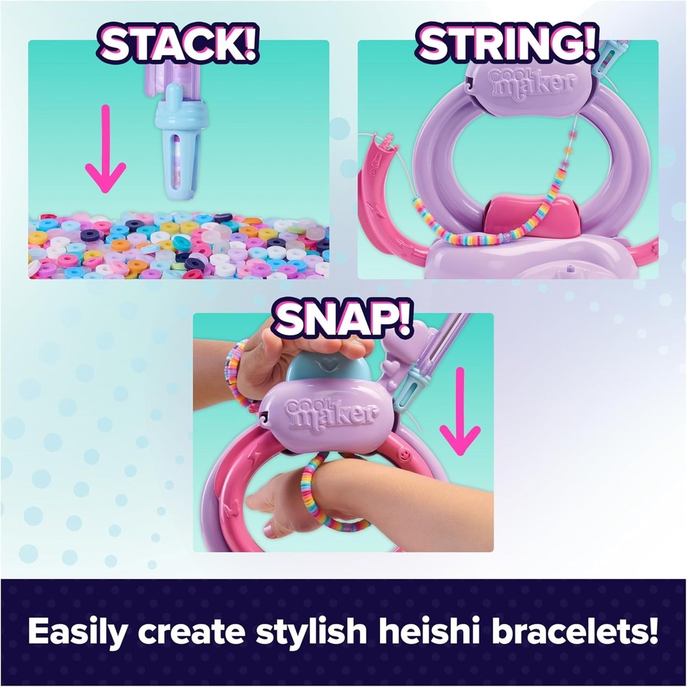 Cool Maker, Stack’d Heishi Studio Bracelet Making Kit with Easy Beading Pen &